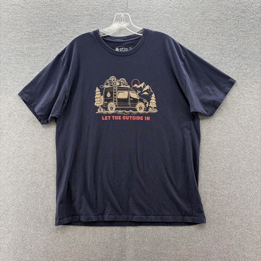 Stio Shirt Mens XL Blue Van Camping Logo Graphic Jackson Hole Wyoming Tee